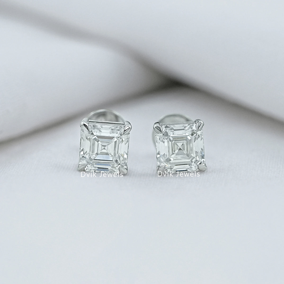 Asscher  Lab Grown Diamond Stud Earring