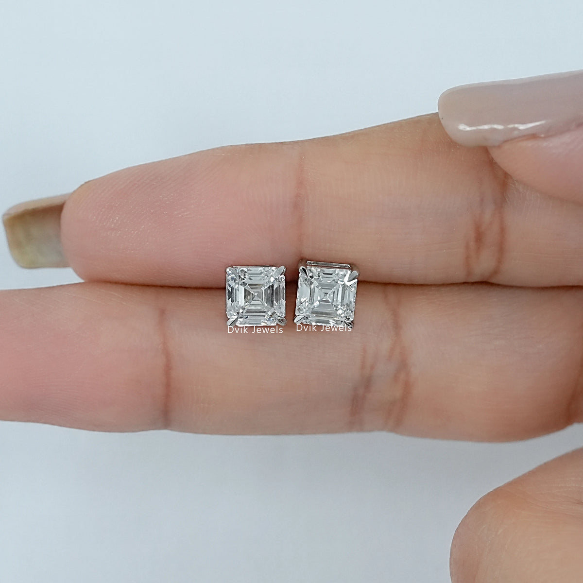 Asscher  Lab Grown Diamond Stud Earring
