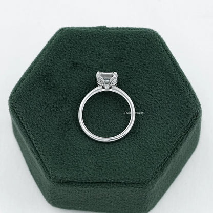 Asscher Lab Diamond Tulip Basket Solitaire Ring