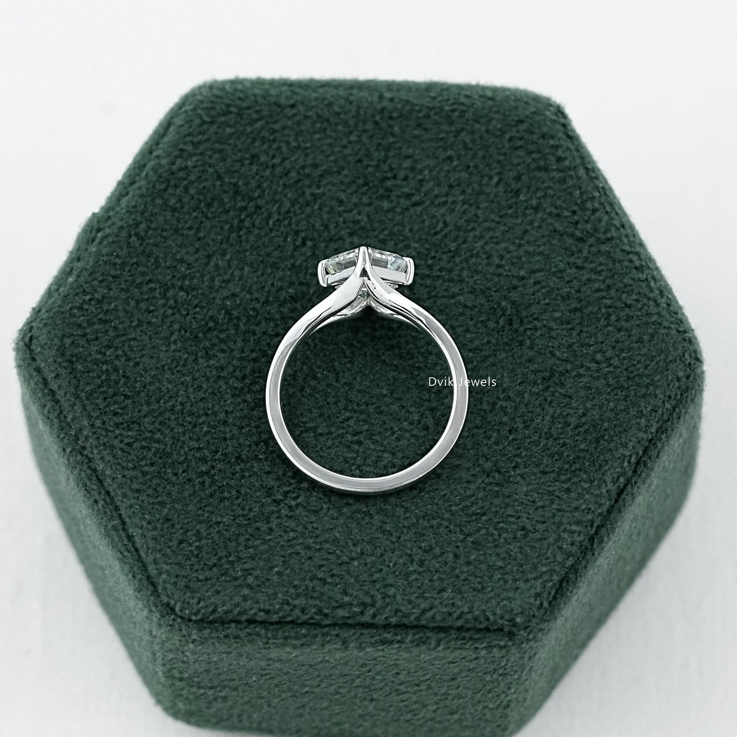 Asscher Lab Diamond Split Solitaire Ring