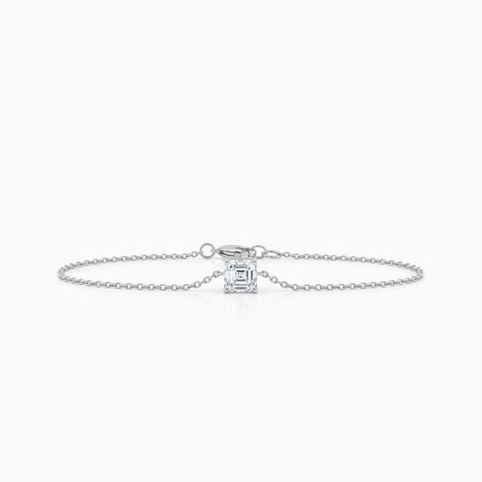 Asscher Cut Eco Friendly Diamond Solitaire Bracelet Bracelet