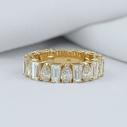 Pear And Tapered Baguette Diamond Eternity Band