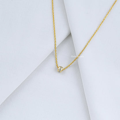 Baguette Cut Lab Diamond Barrel Pendant