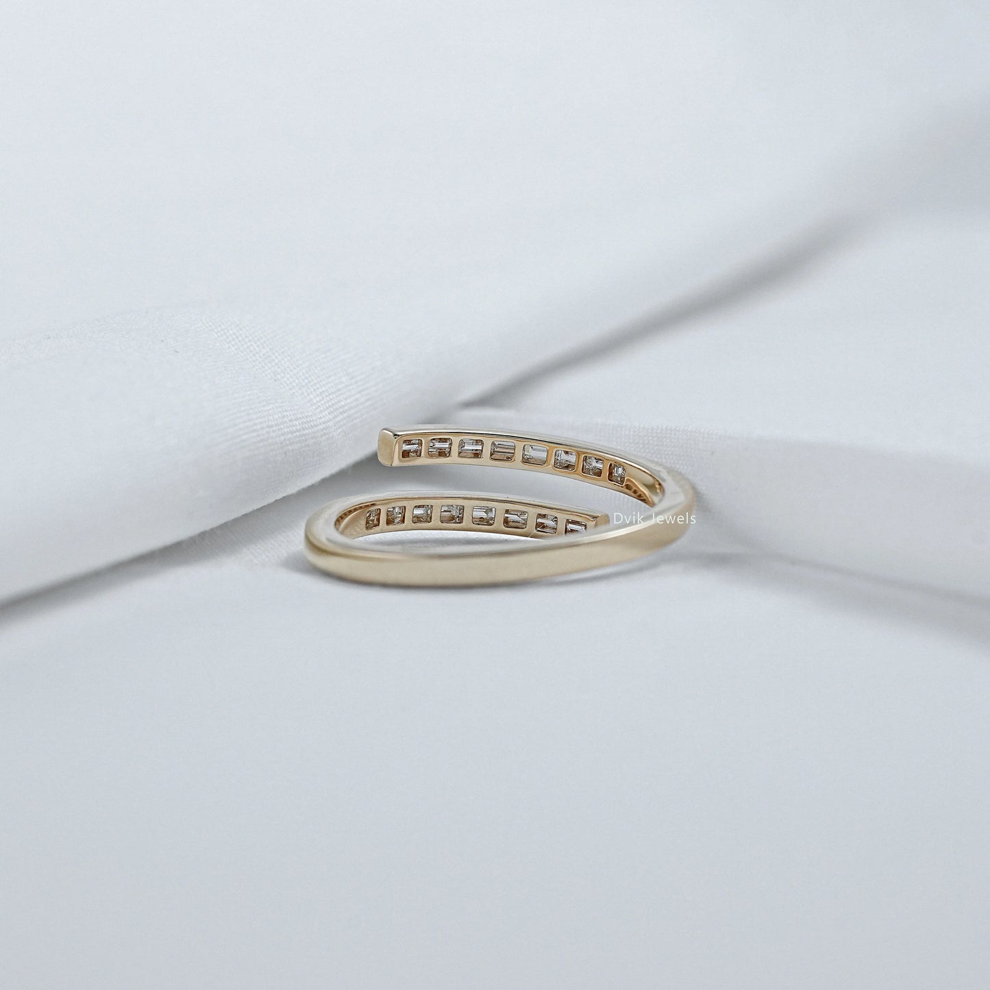 Open Wrap Baguette Cut Lab Diamond Ring Ring