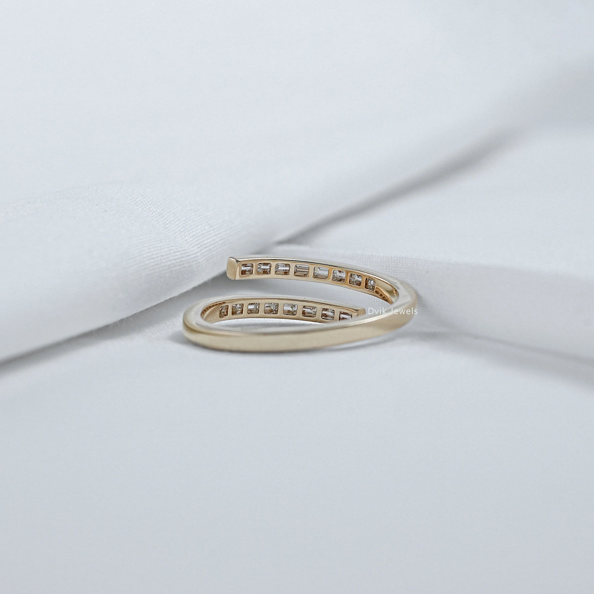 Open Wrap Baguette Cut Lab Diamond Ring Ring