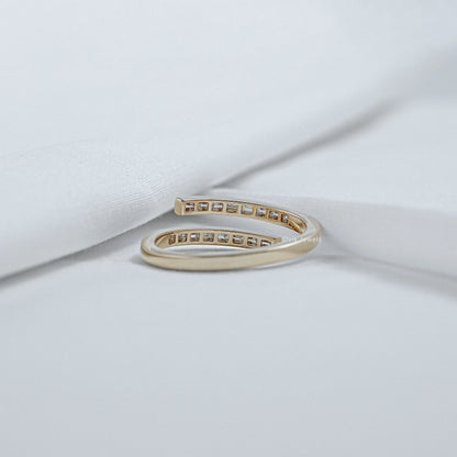 Open Wrap Baguette Cut Lab Diamond Ring Ring