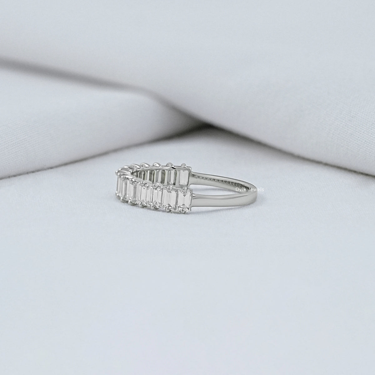 Baguette Cut Diamond Half Eternity Band