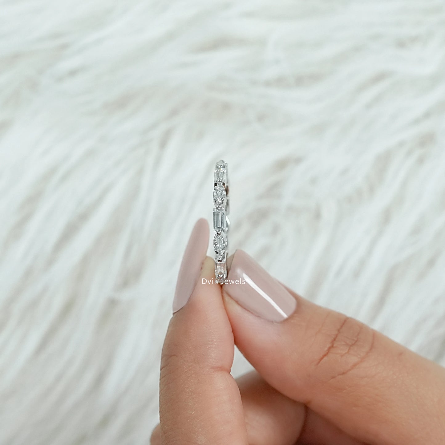 East-West Baguette And Marquise Diamond Band