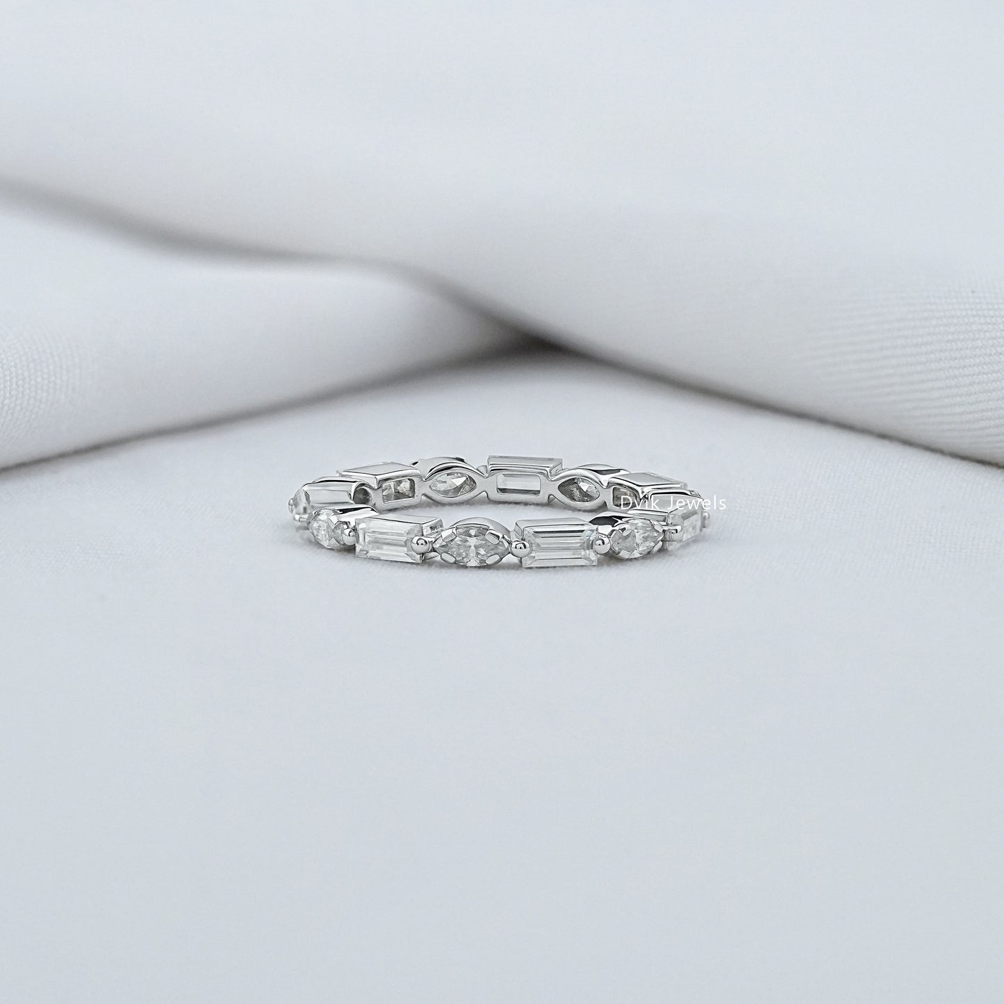 East-West Baguette And Marquise Diamond Band