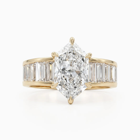 Baguette Accent Lab Diamond Engagement Band