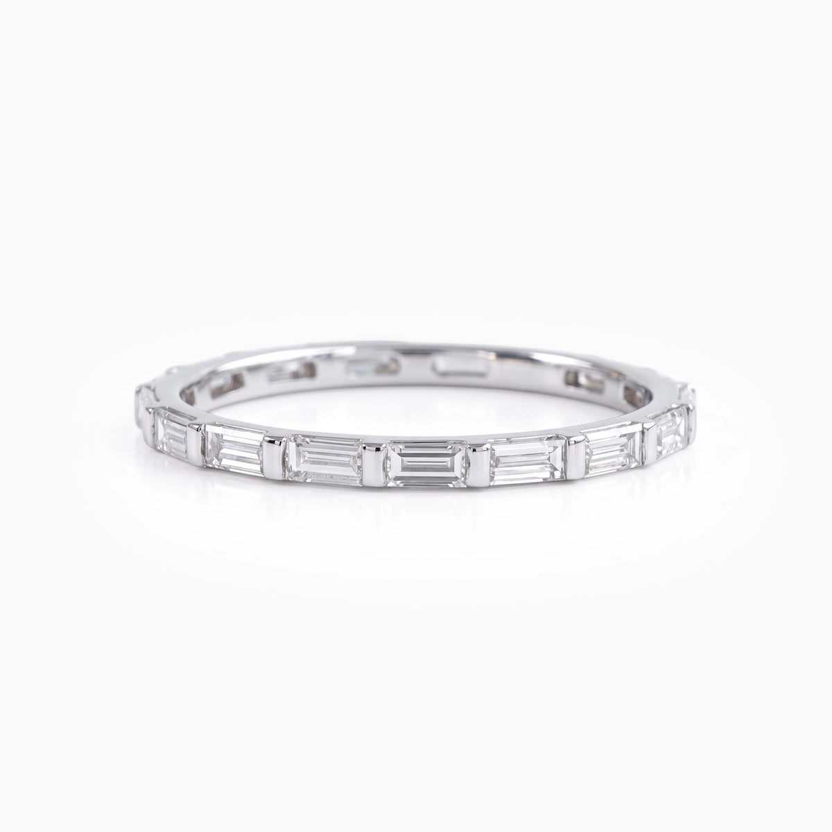 Baguette Cut Bar Set Lab Diamond Eternity Band
