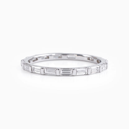 Baguette Cut Bar Set Lab Diamond Eternity Band