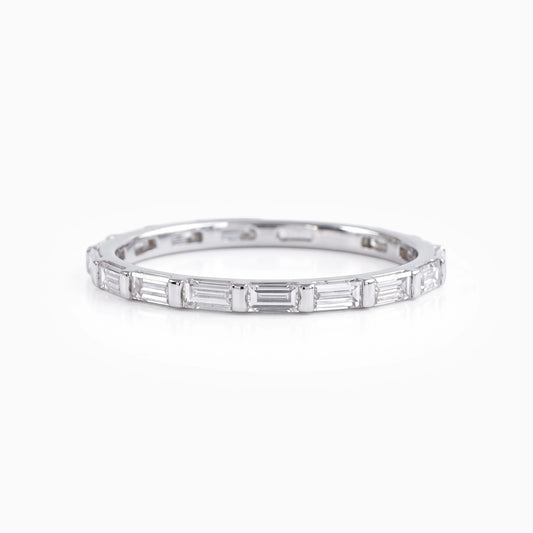 Baguette Cut Bar Set Lab Diamond Eternity Band