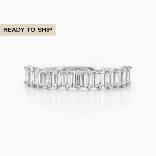 Baguette Cut Diamond Half Eternity Band