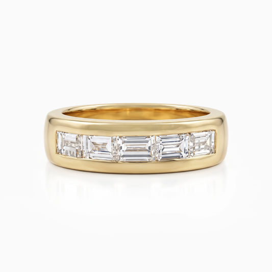 Baguette Cut Lab Diamond Channel Set Wedding Band Band