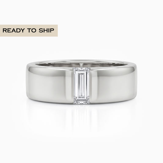 Baguette Cut Lab Diamond Men's Band