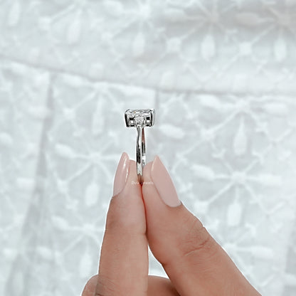 Radiant Cut Lab Grown Diamond Three Stone Ring