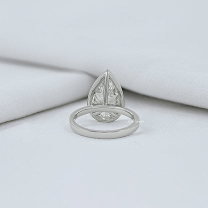 Bezel Pear Cut Solitaire Engagement Ring