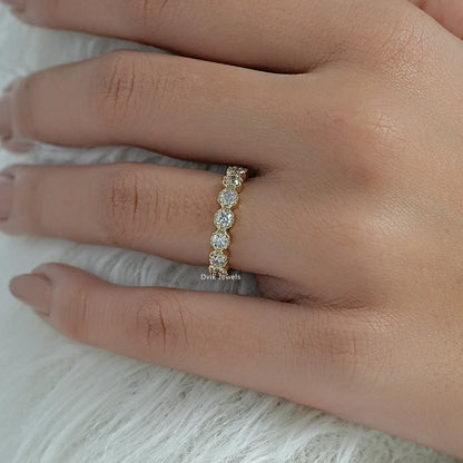 Hexagon Shape OEC Round Diamond Eternity Band