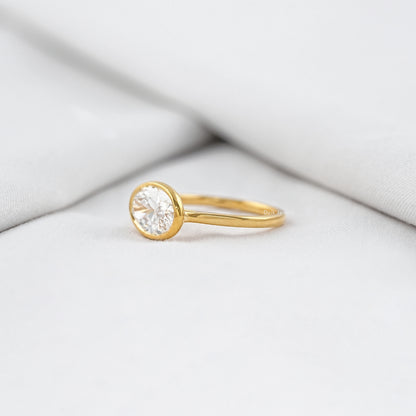 Oval East-West Bezel Engagement Ring