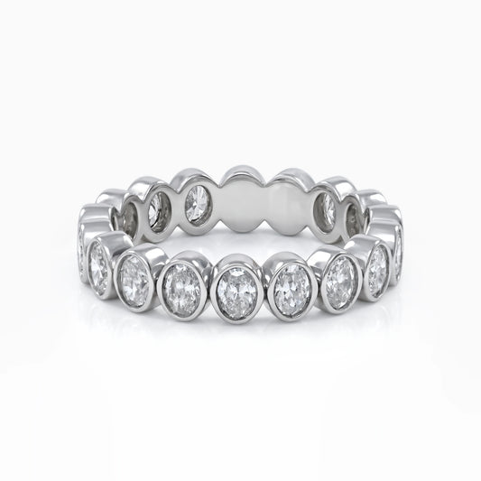 Bezel Set Oval Cut Lab Diamond Eternity Band Band