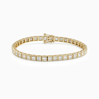 Bezel Set Princess Cut Diamond Tennis Bracelet Bracelet