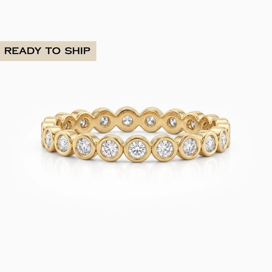 Bezel Set Round Diamond Eternity Wedding Band