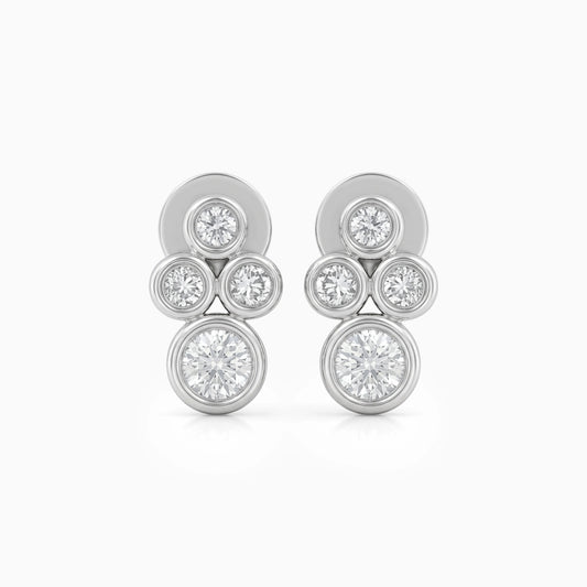 Bezel Set Round Diamond Stud Earrings