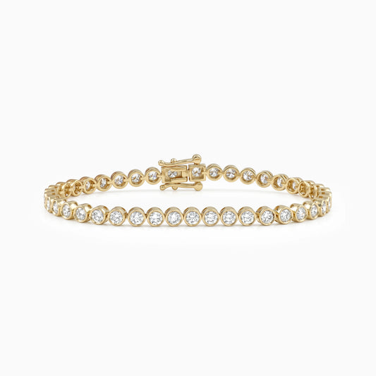 Bezel Set Round Lab Diamond Tennis Bracelet Bracelet