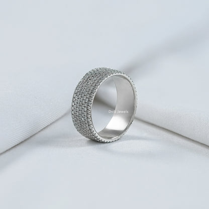 Multi Row Pavé Lab Diamond Wide Band