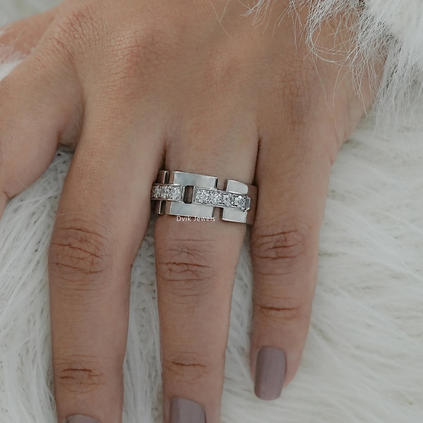 Modern Channel Set Lab Diamond Band Ring