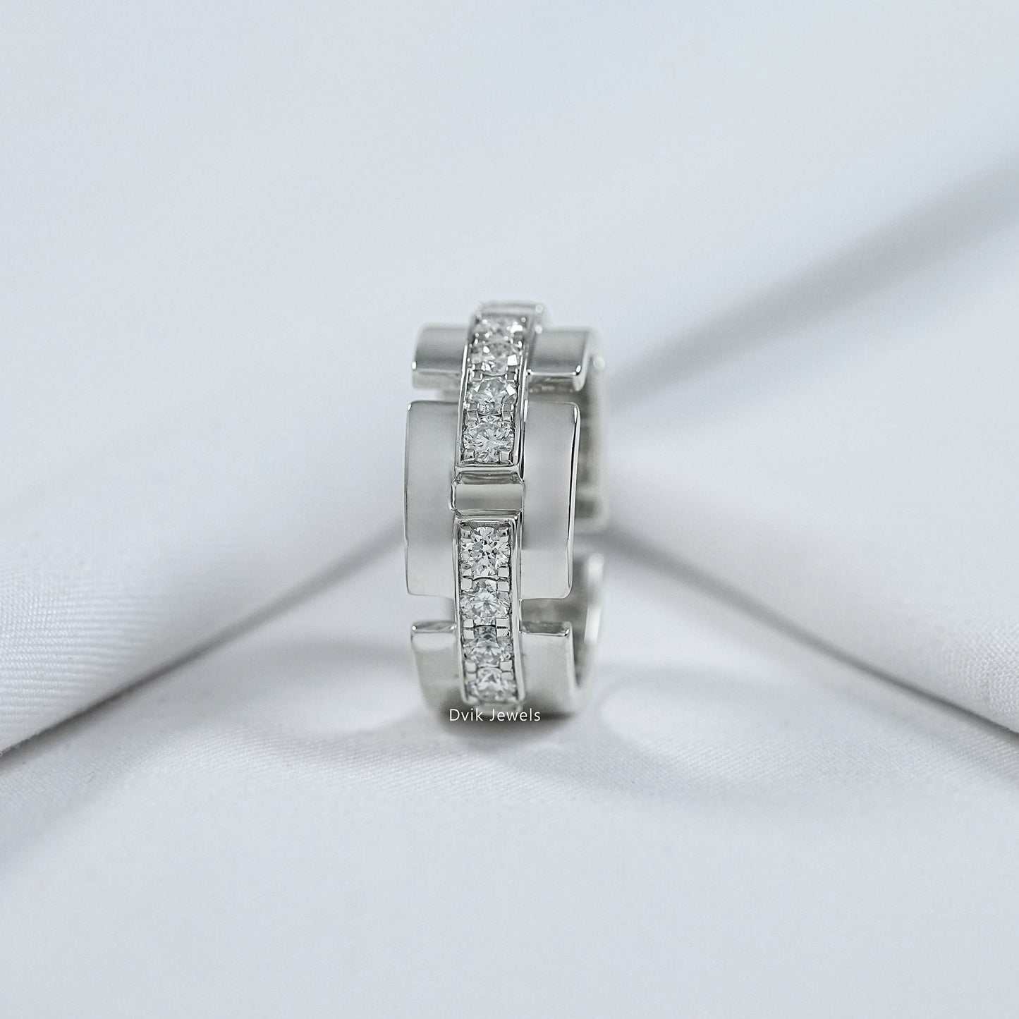 Modern Channel Set Lab Diamond Band Ring