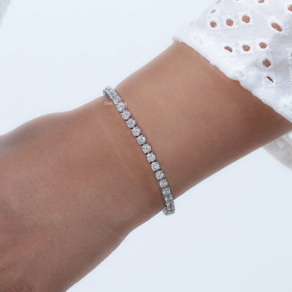 Round Cut Lab Grown Diamond Tennis Bracelet