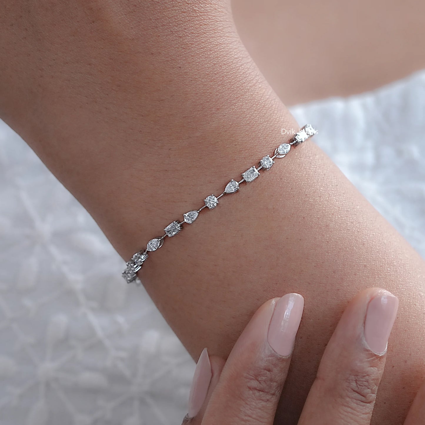 Multi shape Lab Diamond Tennis Bracelet