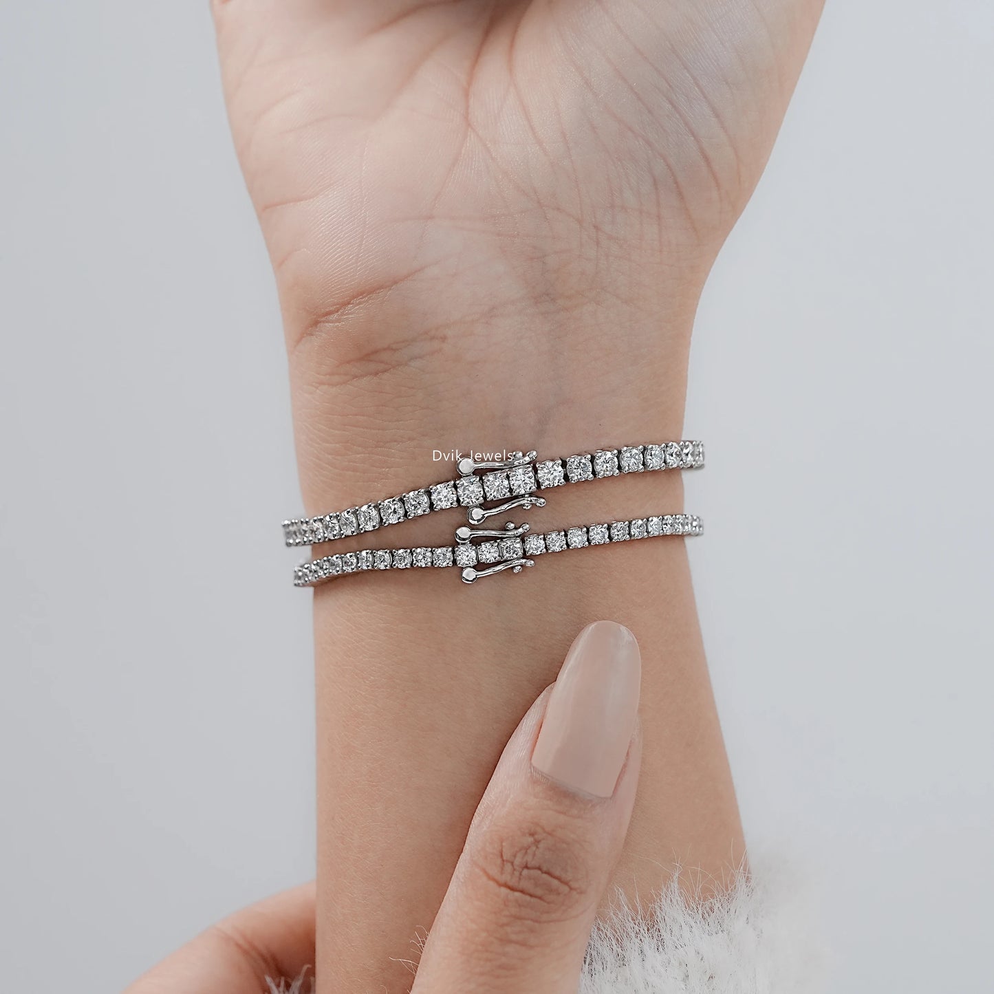Lab Grown Round Cut Diamond Tennis Bracelet