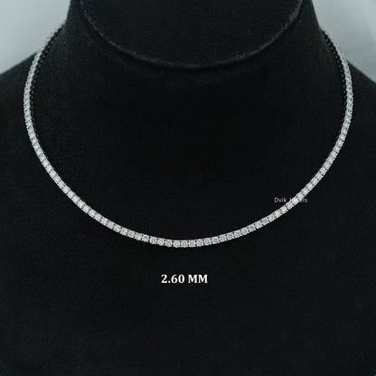 Slim Round Cut Lab Diamond Tennis Necklace Necklace