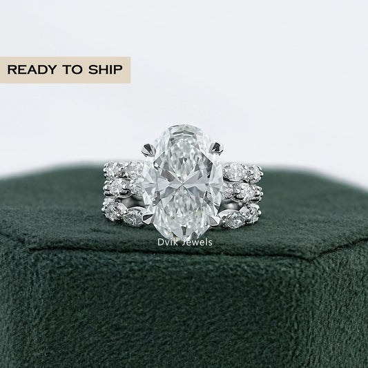 Oval And Marquise Diamond Ring Set