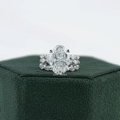 Oval And Marquise Diamond Bridal Ring Set
