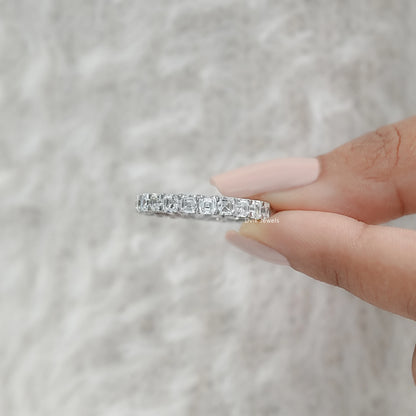 Asscher Cut Diamond Full Eternity Wedding Band