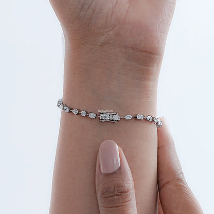 Multi shape Lab Diamond Tennis Bracelet