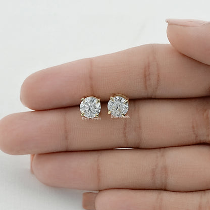 Round Lab Grown Diamond Stud Earrings Earrings
