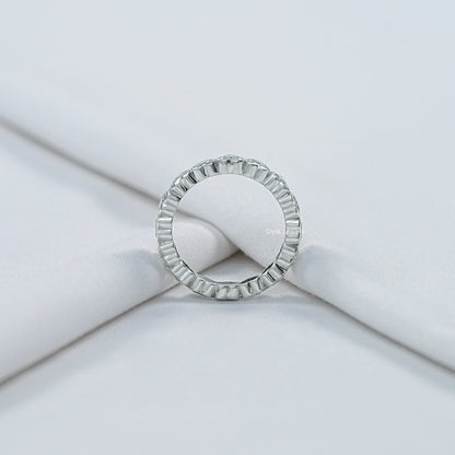 Heart Cut Bezel Set Lab Diamond Full Eternity Band
