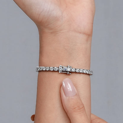 Heart And Round Lab Diamond Tennis Bracelet