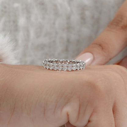 Oval Lab Diamond Eternity Wedding Band