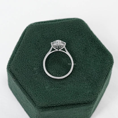 Oval Cut Hidden Halo Solitaire Diamond Ring