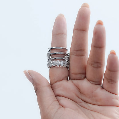 Brilliant Oval Cut Lab Diamond Wedding Band