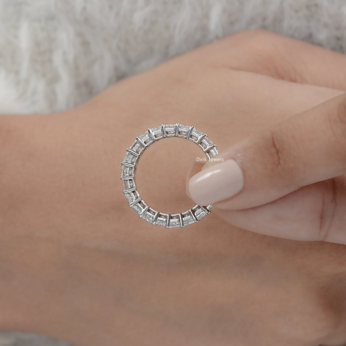 Princess Cut Diamond Full Eternity Wedding Band