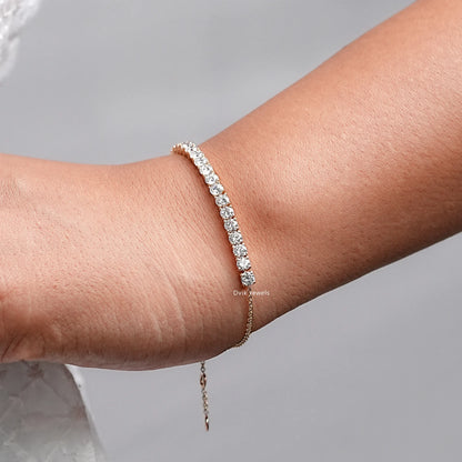 Round Lab Grown Diamond Chain Bracelet