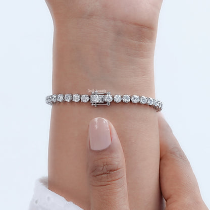 Brilliant Round Cut Lab Diamond Tennis Bracelet