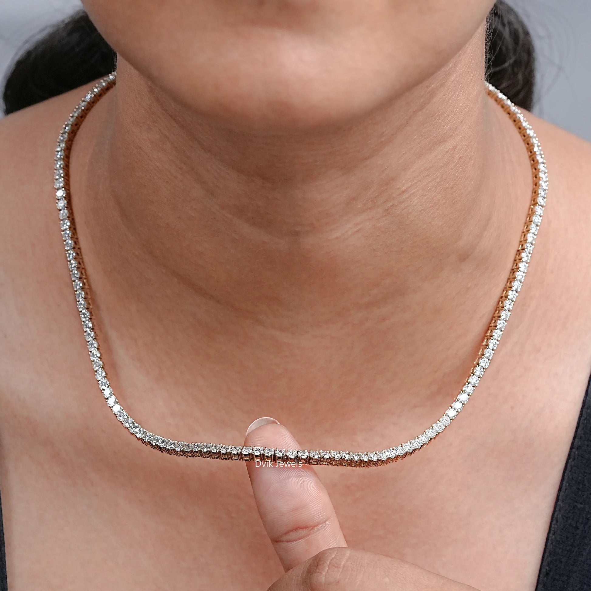 Brilliant Round Cut Lab Diamond Tennis Necklace Necklace
